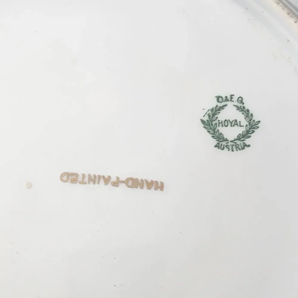 Vintage Royal Austria Oscar & Edgar Gutherz Bavaria Gold Rose Plate 9.5